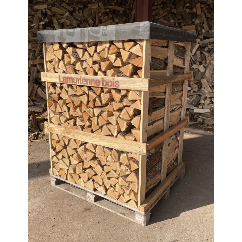Box 1,50 stères de 30cm bois de chauffage - palette de bois coupé